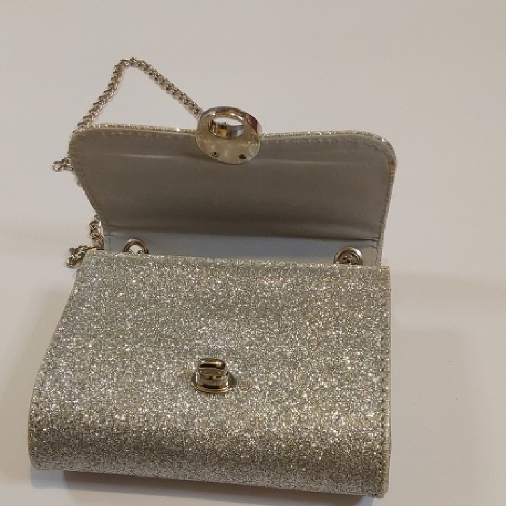 Elegant Silver Glitter Clutch Bag - Picture 8 of 8